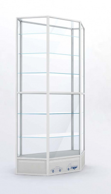 Витрина высокая угловая