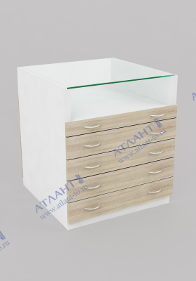 Стол накопитель островной с верхним стеклом СНО-3