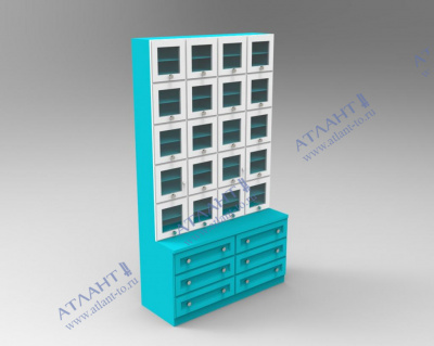 Витрина для очков с ячейками МДФ