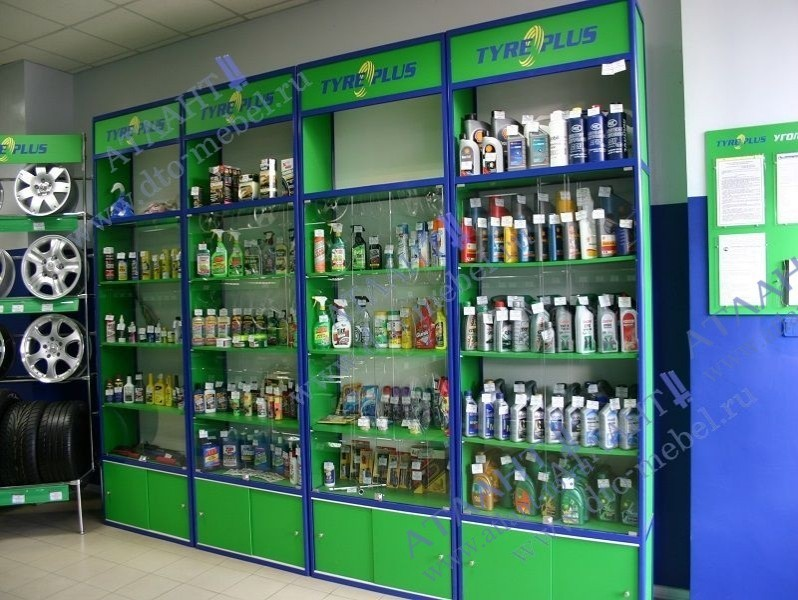 Витрины и стеллажи для магазинов автозапчастей